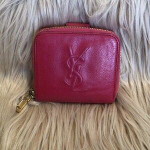 Yves Saint Laurent Red Leather Wallet